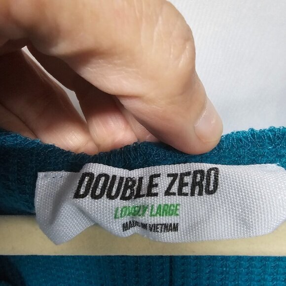 Double Zero Turquoise Thermal Peasant Blouse Boho L - Picture 8 of 9